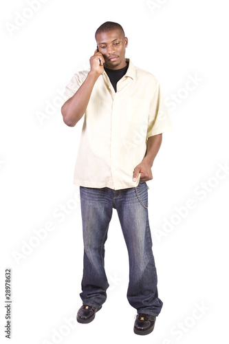 Black Businessman talking on a cell phone © Mehmet Dilsiz