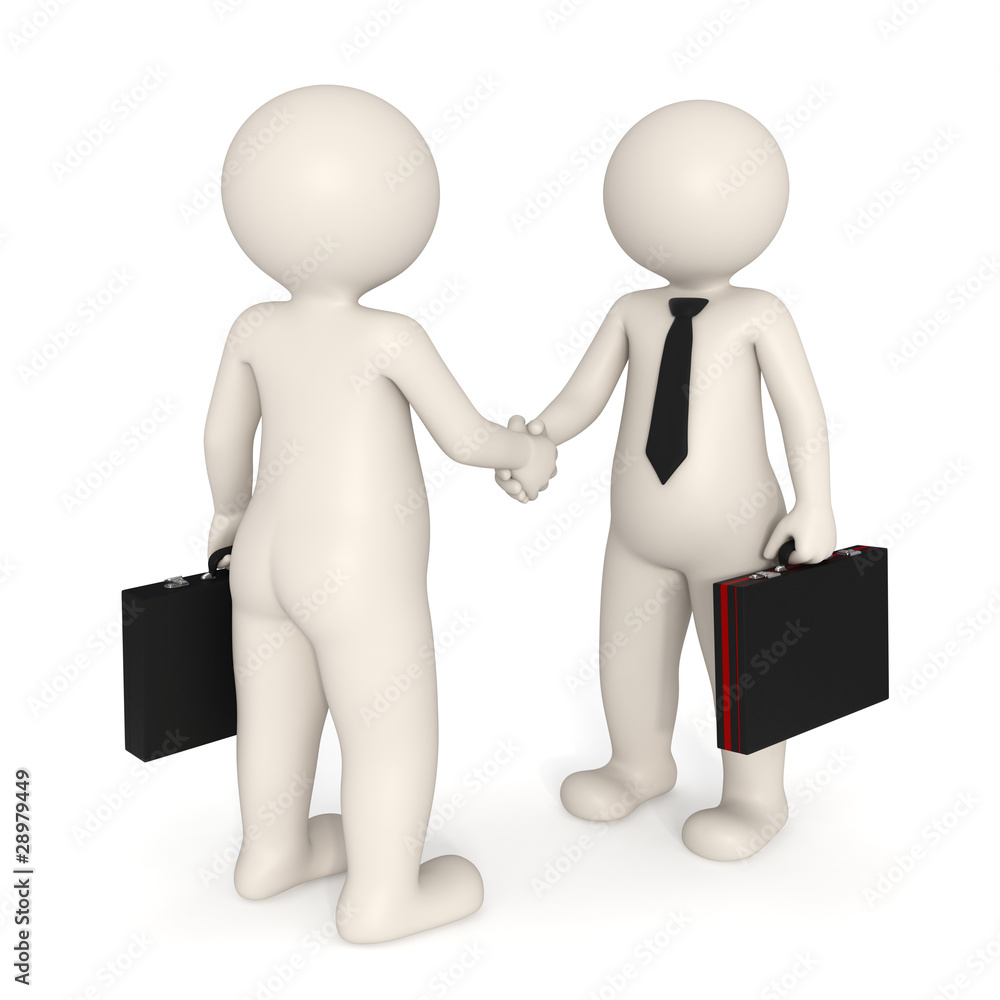 3d business people shaking hands 3d business people shaking hands