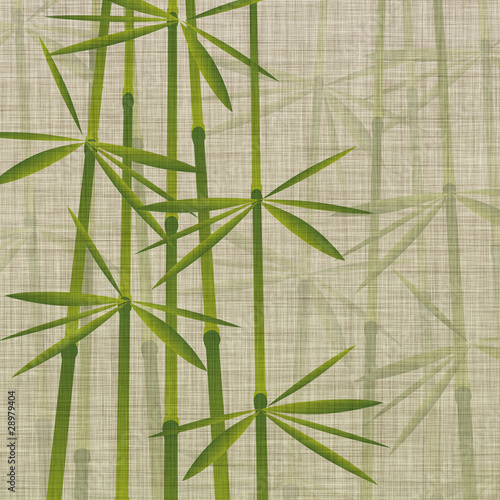 illustration of bamboo on linen