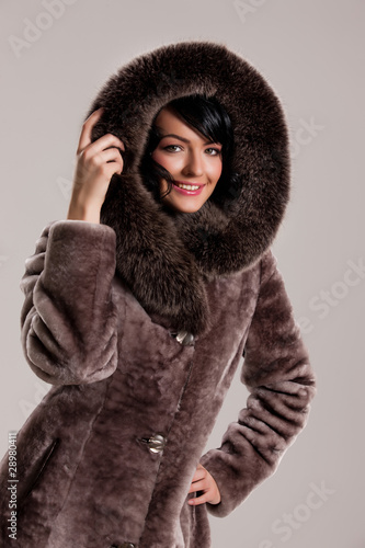 Young Woman In A Fur Coat