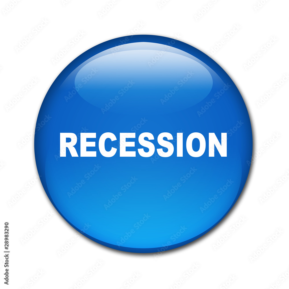 Boton brillante texto RECESSION Boton brillante texto RECESSION