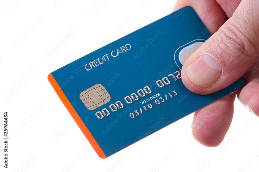 hand with credit card