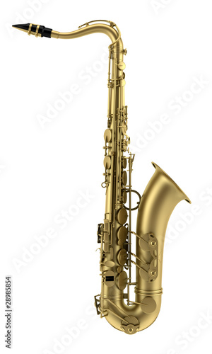 tenor saxophone isolated on white background photo
