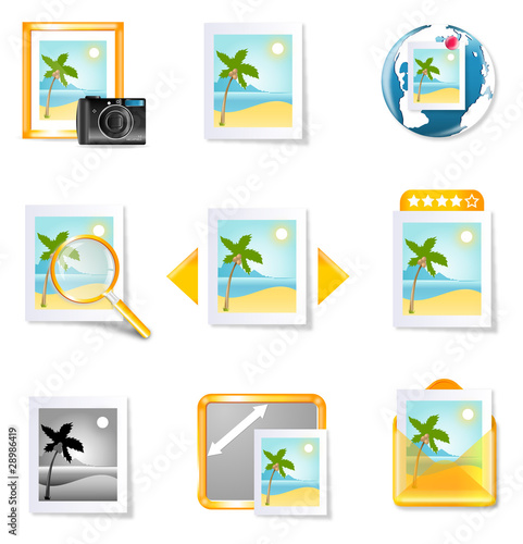Vector travel photography icons