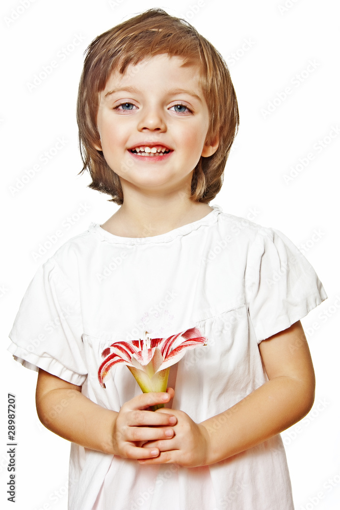 little girl with lilly little girl with lilly