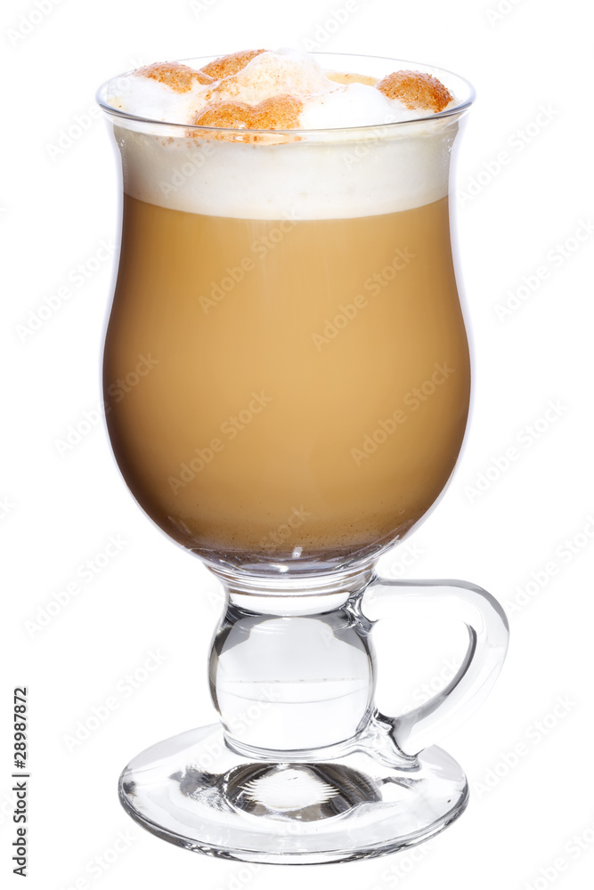 Latte coffee isolated on white background Latte coffee isolated on white background