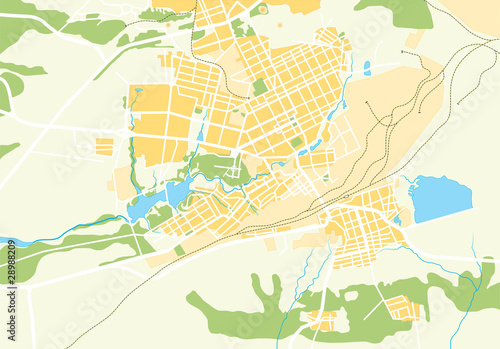 Vector Geo Map of The City