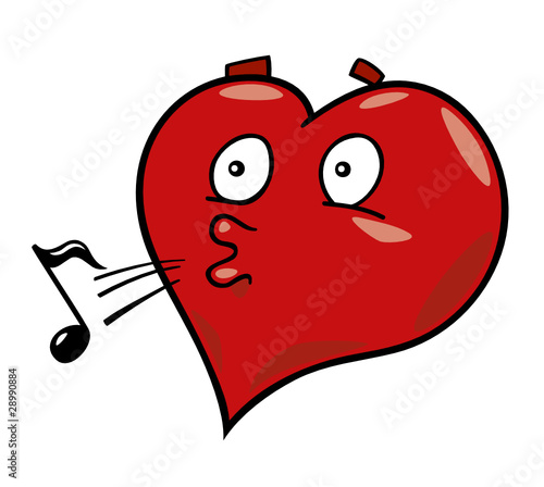 cartoon illustration of laidback heart