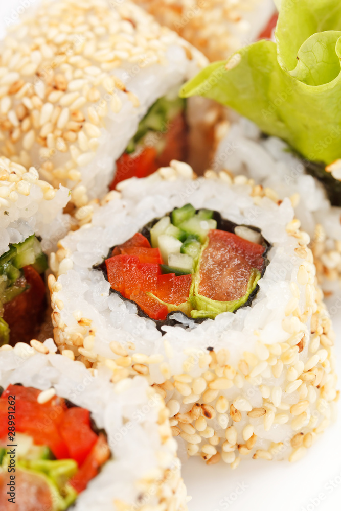 sushi on the white sushi on the white