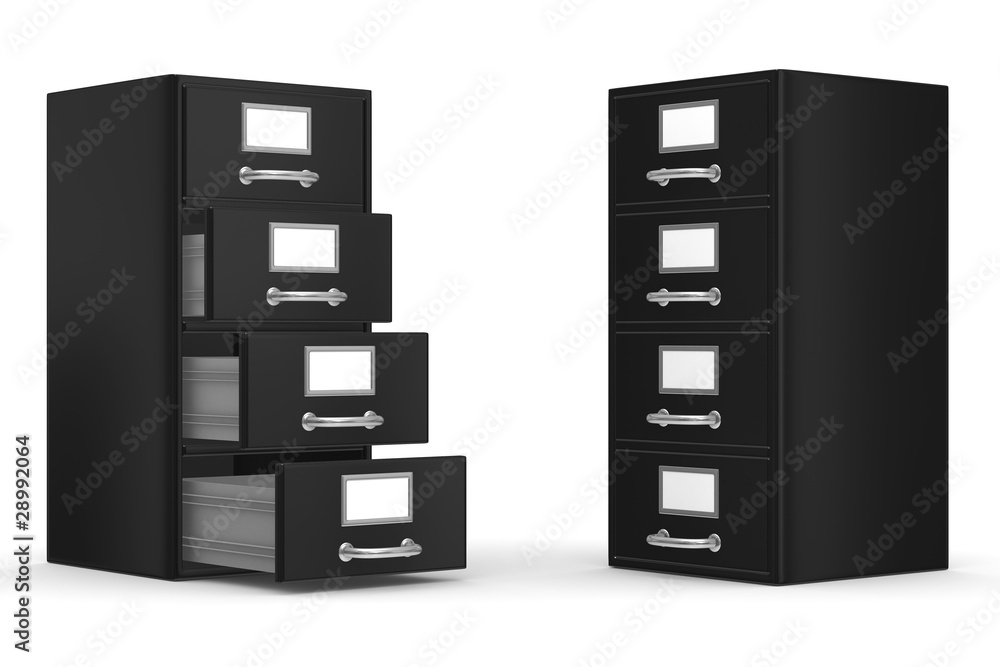 Filing cabinet on white. Isolated 3D image Filing cabinet on white. Isolated 3D image