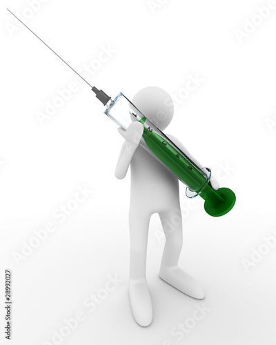 doctor with syringe on whit...