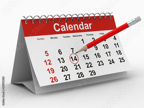 calendar on white backgroun...
