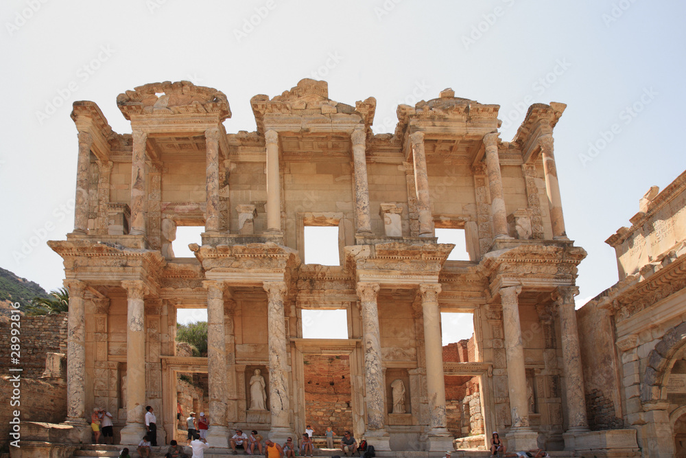 Tourists admiring Celsus Library Ephesus