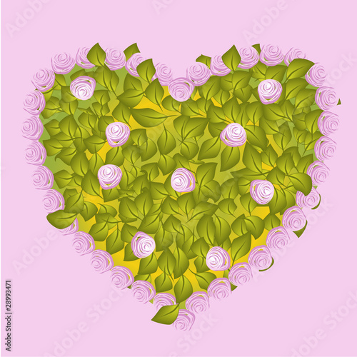 roses,leafs and heart