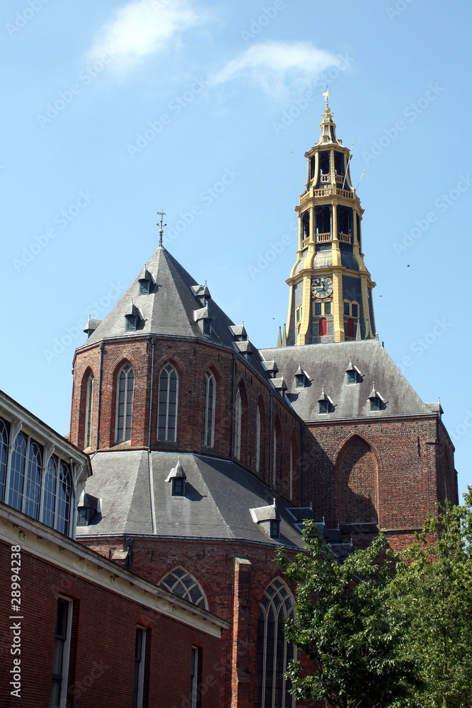 Aa-church with tower in Groningen in the Netherlands in Europe