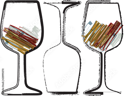 Wine glasses illustration