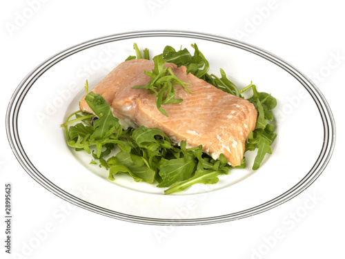 Salmon and Rocket Leaves