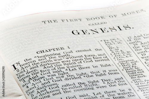 Fototapet Start of the Book of Genesis from the King James Bible.