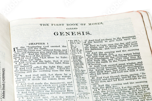 Start of the Book of Genesis from the King James Bible.