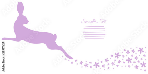 Bunny Jumping Looking Back & Flower Swirl Purple