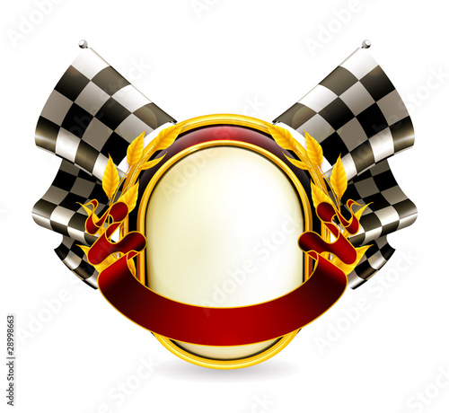 Flag checkered emblem
