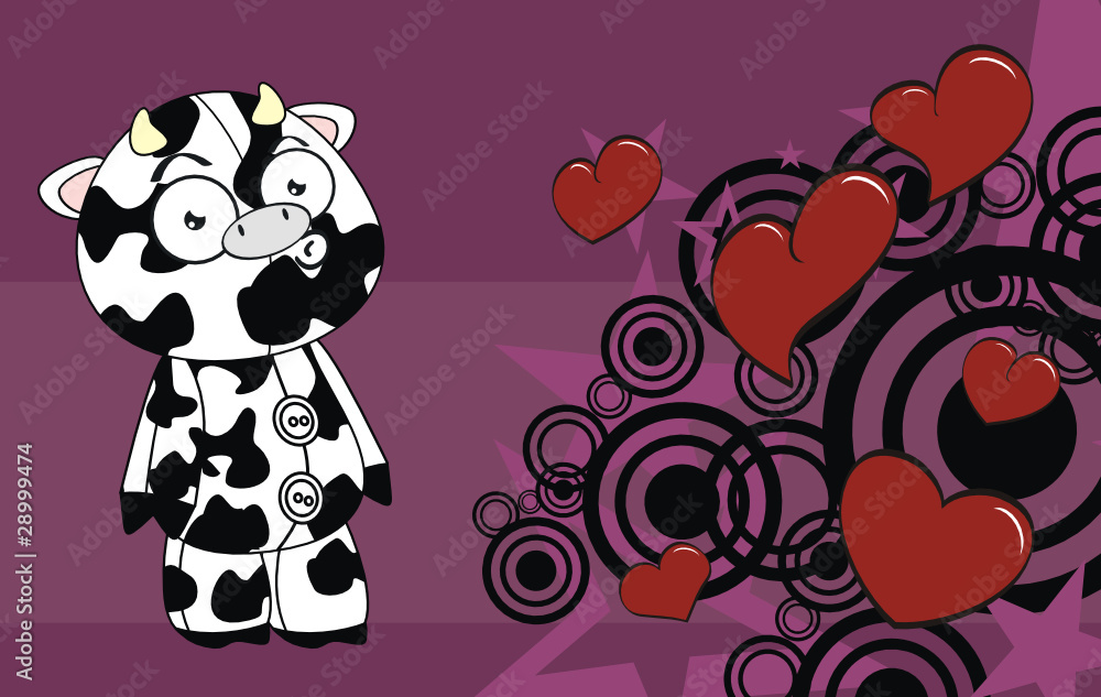 cow cartoon background valentine