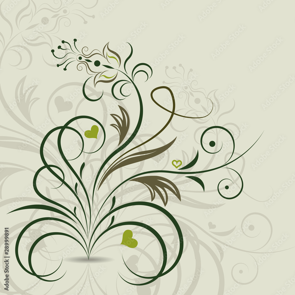 Abstract floral design element.