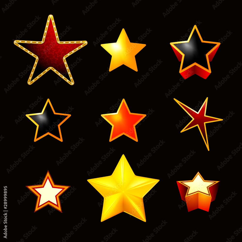 Fototapeta premium Stars set on black