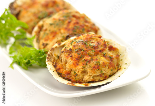 stuffed clams in a plate