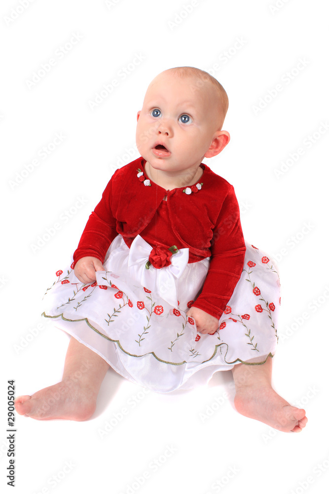 Baby girl looking up Baby girl looking up