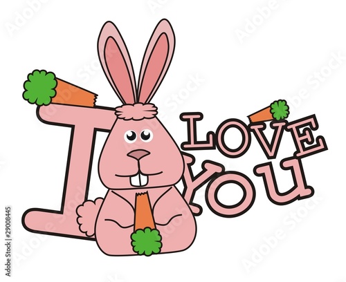 valentine's day - I LOVE YOU (pink bunny)