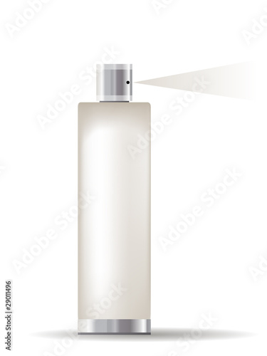 Transparent cosmetic container isolated on white background