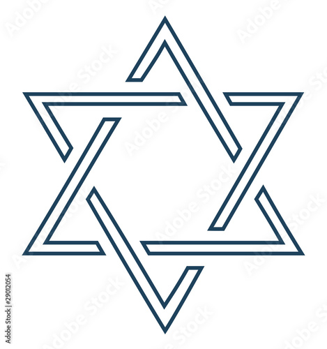 Jewish star design on white background - vector illustration