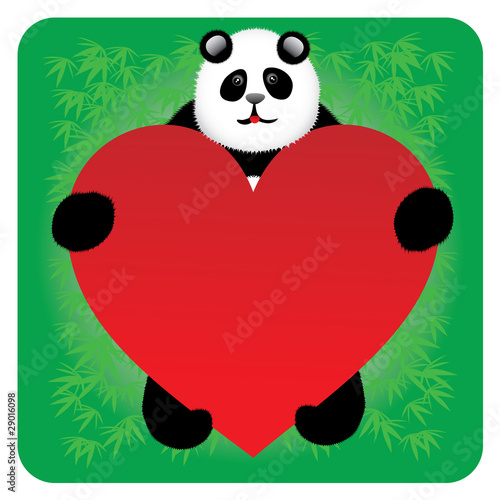 Panda bear with a heart