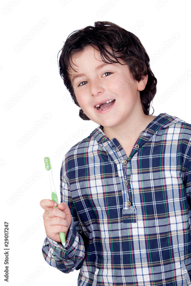 Smiling child without a toothbrush Smiling child without a toothbrush