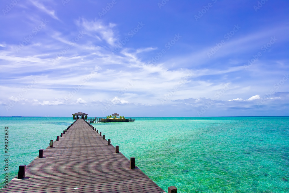 Kapalai island - exotic tropical resort in the middle of ocean