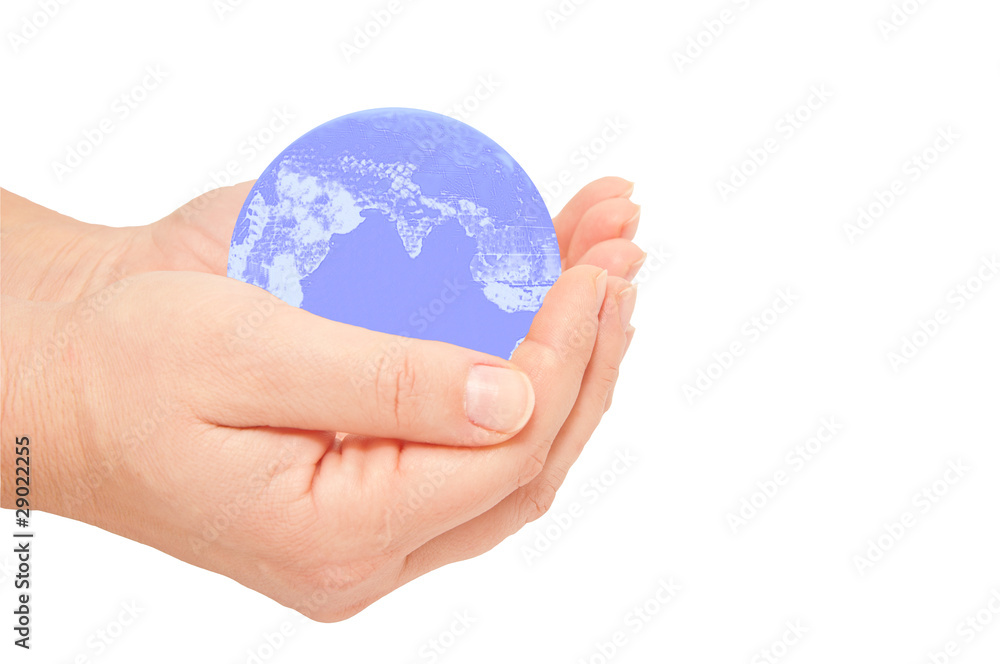 The globe in hands. Concept for environment conservation. The globe in hands. Concept for environment conservation.