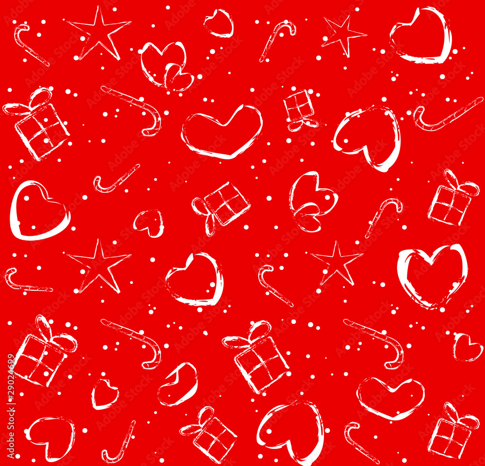 Naklejka premium seamless pattern with hearts and gifts