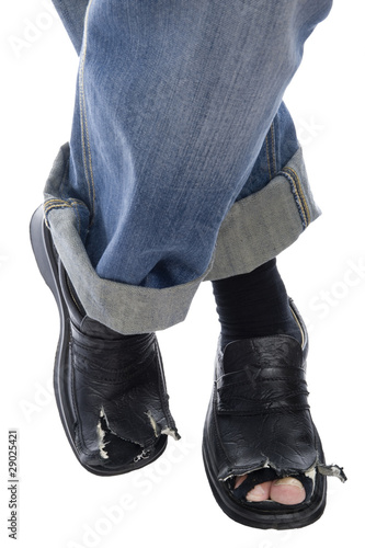 men in blue jeans and shoes