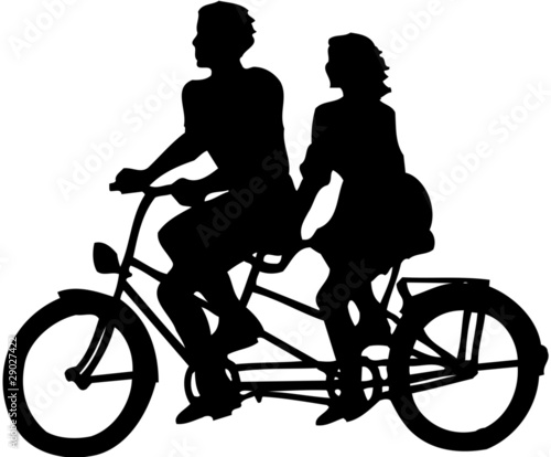 Cuadro en lienzo Tandem bicycle