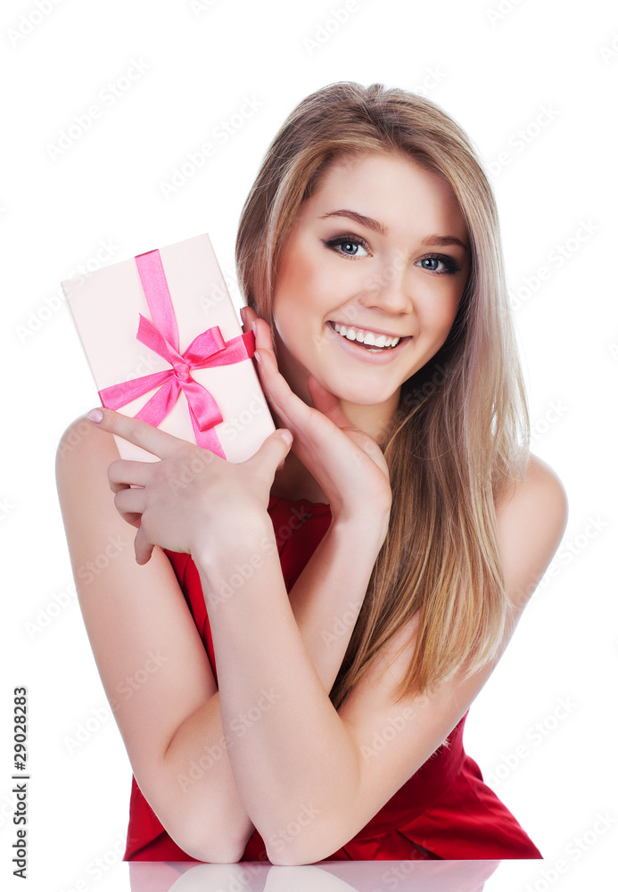 Woman with a present Woman with a present