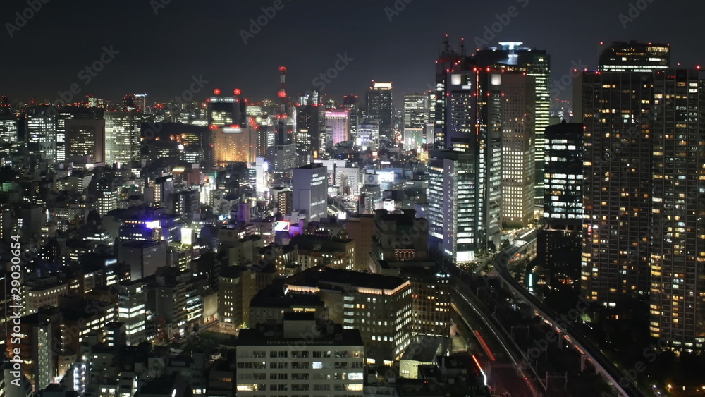 Time lapse Skyscrapers in Tokyo at night Time lapse Skyscrapers in Tokyo at night