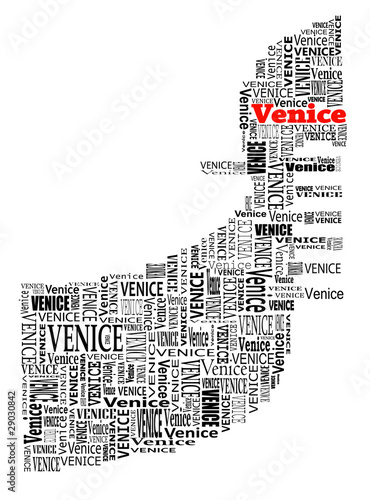 abstract gondola with words venice