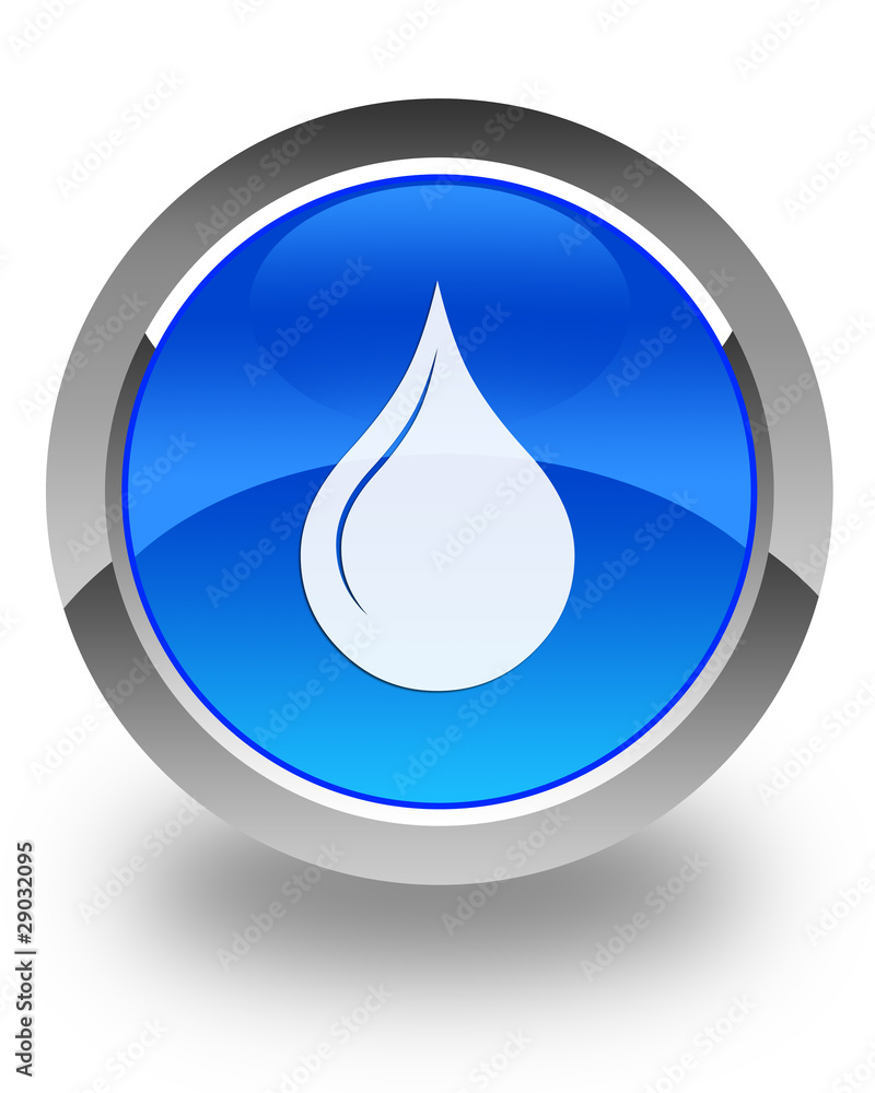 water drop icon on blue button water drop icon on blue button