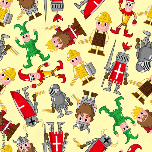 seamless medieval people pattern