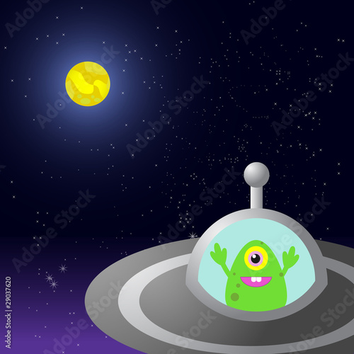 Spaceship and alien