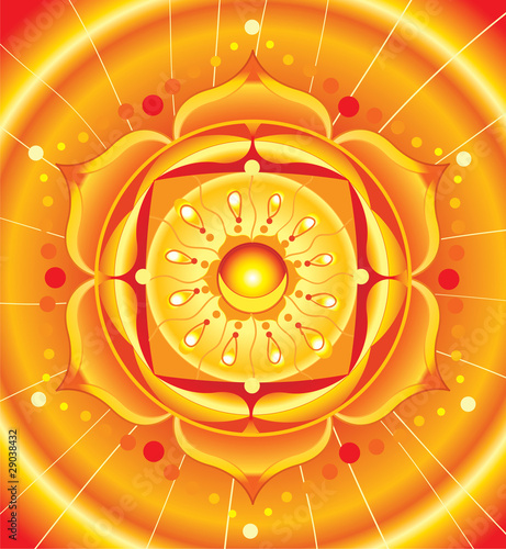 bright orange mandala of svadhisthana chakra vector