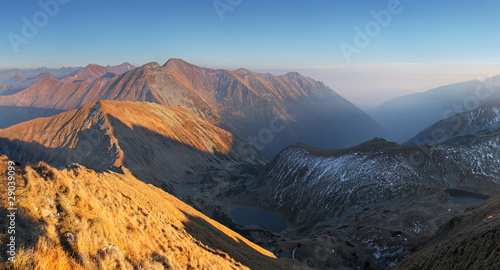 Fototapeta Naklejka Na Ścianę i Meble -  Mountain panorama from peak Volovec in West Tatras