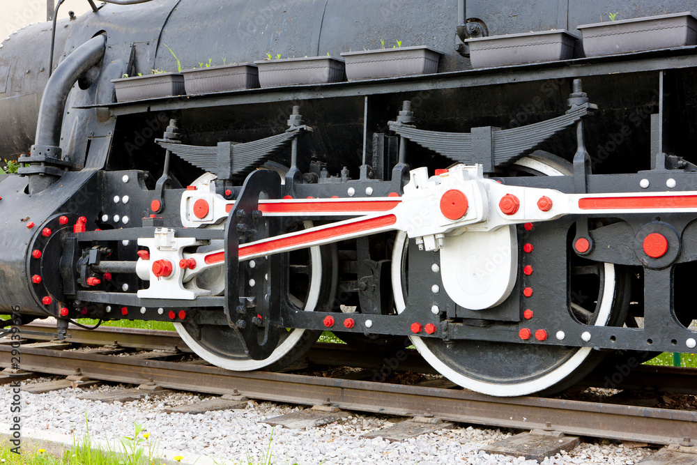 detail of steam locomotive, Visegrad, Bosnia and Hercegovina