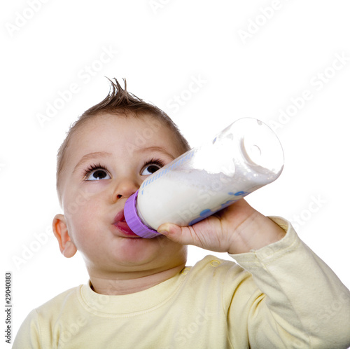 Baby is drinking milk